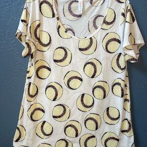 Lularoe Baseball Print Women's Top
